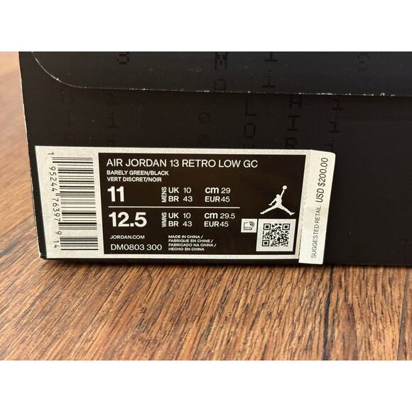 Nike Air Jordan 13 Retro Low GC Barely Green dm0803-300 Size 11 USA Men\'s - VWG